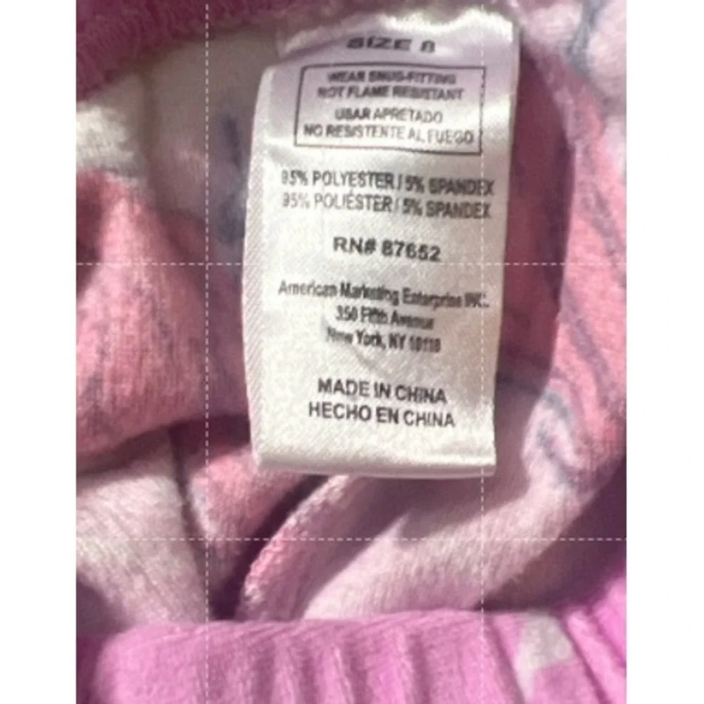 Disney Princess Girls‎ Pink Snow Globe Pajama Set Belle Jasmine Size 8